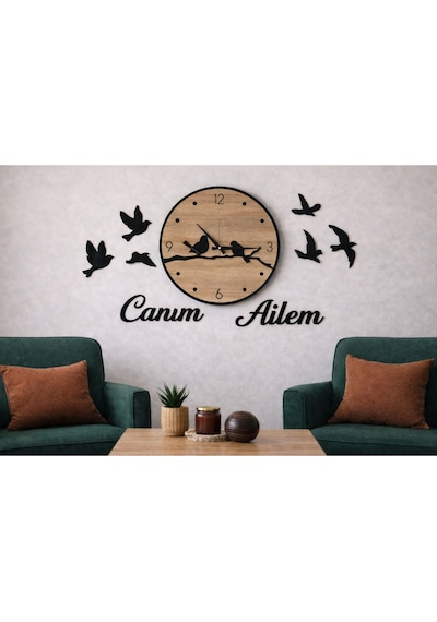 Duvar Saati 40 Cm Kuş Temalı 8 Adettir No 106 Çok Renkli