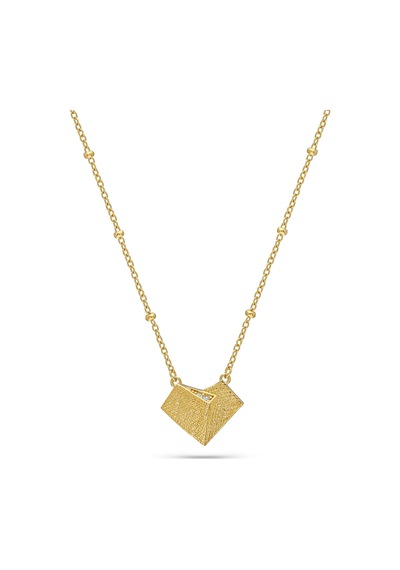 Servi 925 Ayar Gümüş Love Letter Kolye-12 Gold - Gümüş