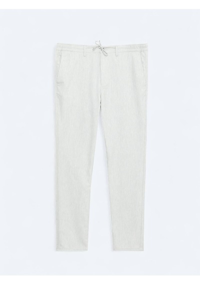 Kip Gri Düz Dokuma Jogging Fit Casual Pantolon