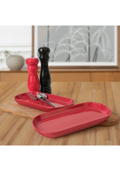 Keramika Kırmızı Noyan Kayık Tabak 2 Adet 28 Cm 506 Sku: Smg8690010571816 Açık Gri