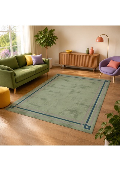 Kartela Halı Rilo Halı Kaymaz Taban Makinede Yıkanabilir Halı Adaçayı Yeşili - 60 X 90 Cm