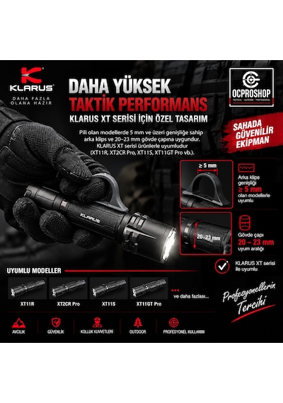 Klarus Ktr1 - Taktik Fener Kontrol Ve Cam Kırma Halkası Siyah