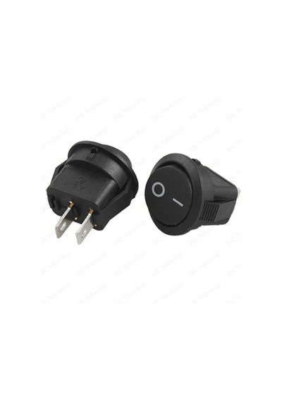 15mm Yuvarlak 2 Pin On/off Işıksız Power Anahtar 2 Adet