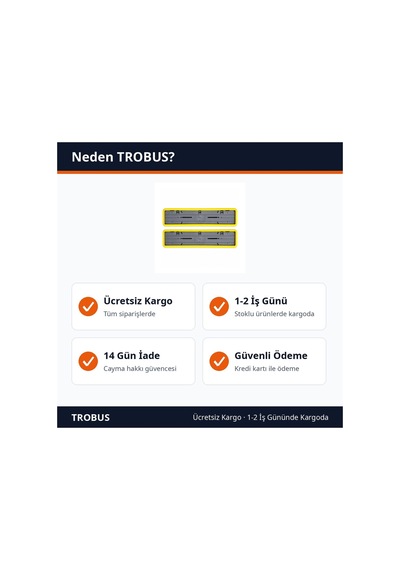 Trobus Plaka Altlığı Çerçeveli Plakalık 2'li Sarı