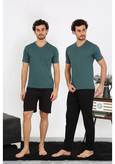 Najmaddin.com Beru Erkek Penye Petrol Rengi 3'lü Pijama Takımı
