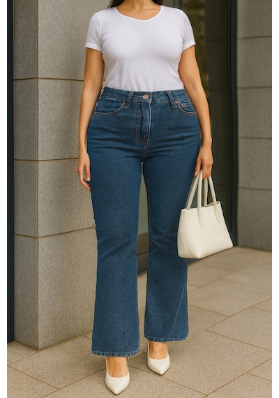 Cedy Denim Cedy Denım - Kadın Büyük Beden İspanyol Paça Yüksek Bel Skinny Fit Likralı Pantolon C628 Mavi Cedy Denim Cedy Denım - Kadın Büyük Beden İspanyol Paça Yüksek Bel Skinny Fit Likralı Pantolon C628 Mavi