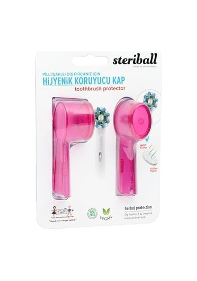 Şarjlı Pilli Diş Fırçaları İçin Hijyenik Diş Fırçası Koruma Kabı-2'li Pembe X 2