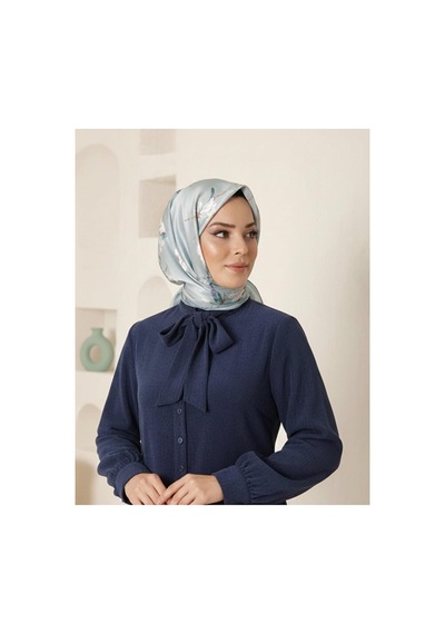 Bushu Çiçek Desenli Twill Eşarp Çok Renkli 21674245