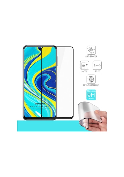 Microsonic Xiaomi Redmi Note 9 Pro Seramik Matte Flexible Ekran Koruyucu Siyah