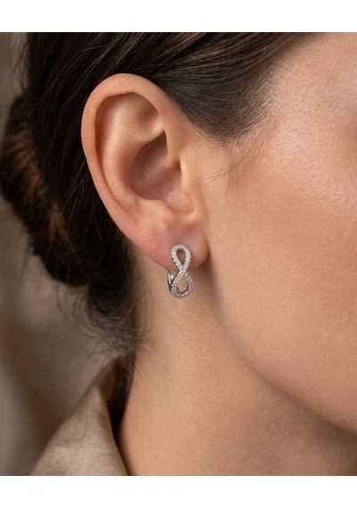 Kadın Sonsuzluk Model Gümüş Küpe Silver