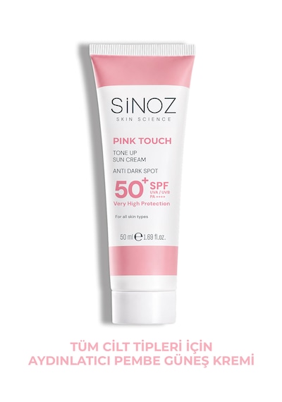 Sinoz Pink Touch Aydınlatıcı ve Ton Eşitleyici Pembe Yüz Güneş Kremi SPF50 50 ML