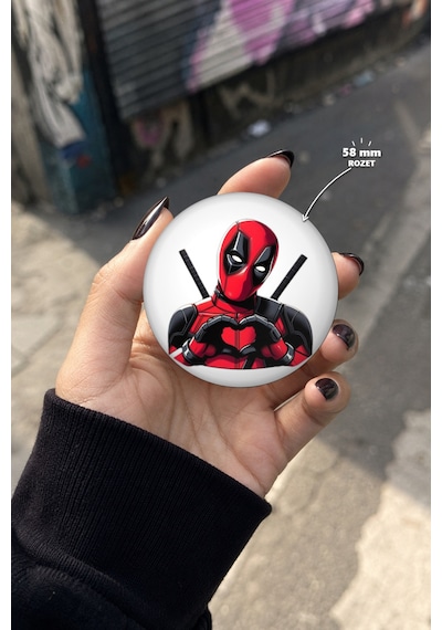 15'li Deadpool Rozet Seti 58 Mm 15 Farklı Tasarım Çanta Ve Ceket Aksesuarı Çok Renkli