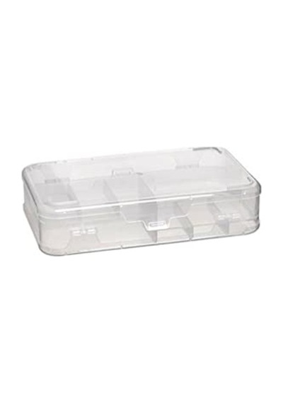 Şeffaf Plastik Bölmeli Çift Taraflı Hobi Dikiş Iğne Kutusu Düzenleyici Arduino Balıkçı Malzeme Saklama Organizer 1 Açık Bej