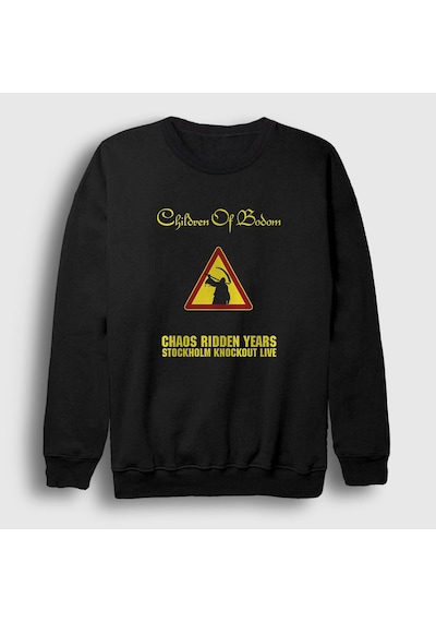 Presmono Unisex Chaos Children Of Bodom Sweatshirt Siyah