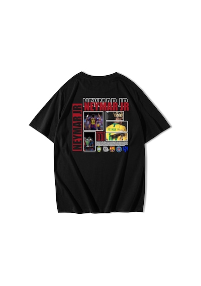 Brz Collection Unisex Oversize Neymar Jr T-shirt-siyah Siyah