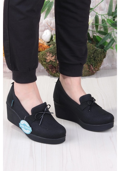 Fort King Jennifer Rahat Hafif Anatomic Insole Taban Dolgu Topuk Kadın Ayakkabı Siyah