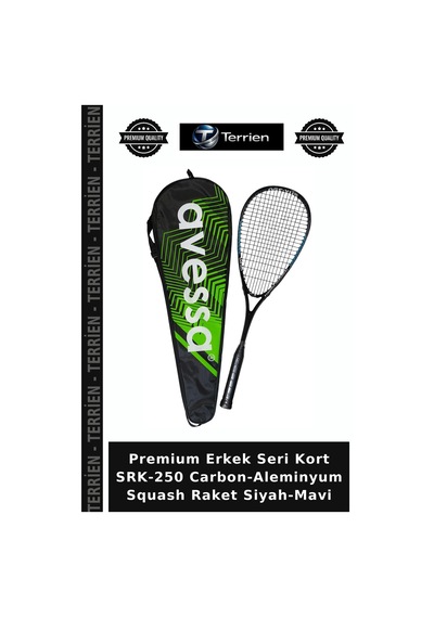 Premium Erkek Seri Kort Srk-250 Carbon-aleminyum Squash Raket Siyah-mavi Mavi - Siyah