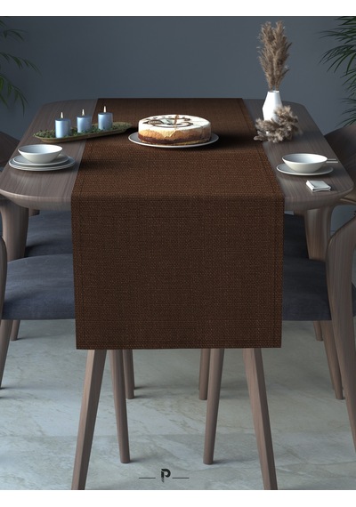 Br Perle Perle Home Keten Dokulu Runner Kahverengi Renk Dekoratif Şık Runner Örtü