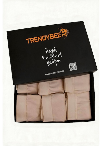 Cnt Erkek Boxer Likralı 6'lı Ten Rengi Premium Paket Trendybee Desenli Desenli