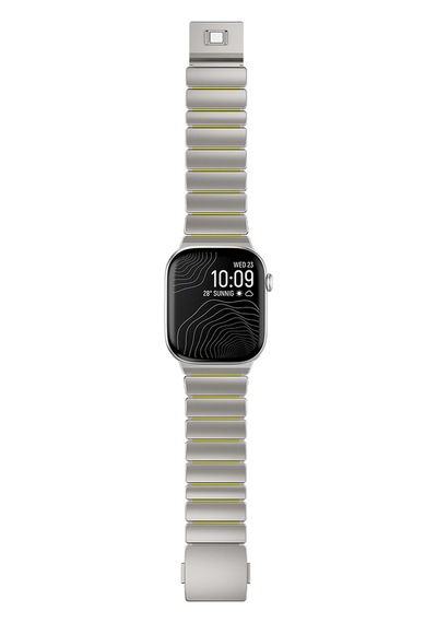 Apple Uyumlu Watch 44mm Zore Krd-152 Titanyum Silikon Kordon