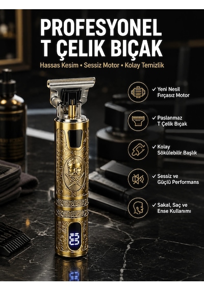Tıraş Makinesi Çizik Tıraş Paslanmaz Çelik Uzun Ömürlü Şarjlı Najmaddin