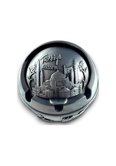 İstanbul Temalı Kapaklı Kokusuz Metal Küllük 8x8 Cm Ayasofya Rölyefli Bakır/gold/gümüş 732514712