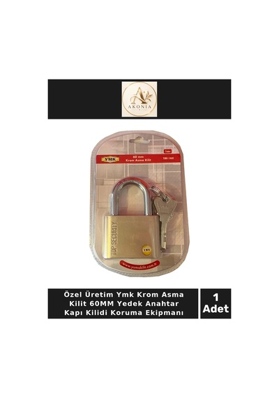 Özel Üretim Ymk Krom Asma Kilit 60mm Yedek Anahtar Kapı Kilidi Koruma Ekipmanı