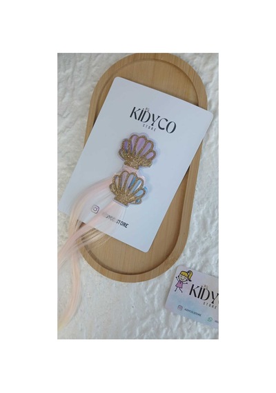 İstiridye Model Renkli Saçlı Pens Toka 1 Çift Çok Renkli