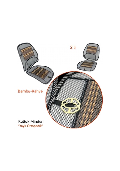 Carub Koltuk Minderi Yaylı Ortopedik Bambu Kahve 2 Li Br4801904