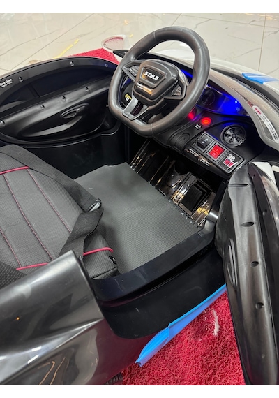 Poyraz Akülü Bugatti Güçlü Motorlu 12v Akülü Araba Özel Plaka Mavi