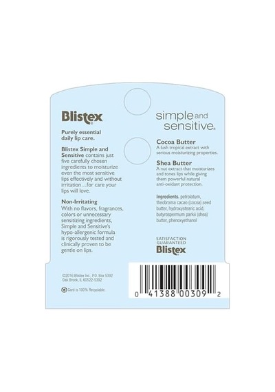 Blistex Sensitive - Hassas Dudaklar İçin Besleyici Ve Nemlendirici Dudak Bakım Kremi 1 Adet