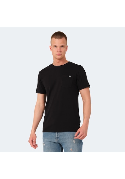 Slazenger VESELA Erkek Cepli Siyah Tişört