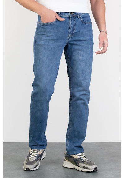 HLT Jeans Erkek Açık Mavi Yıkamalı Regular Fit Likralı Jean Kot Pantolon Danıel