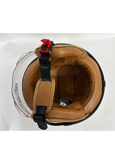 Nero Tk-06 Şefaf Vizörlü Yarım Açık Kask Parlak Krem