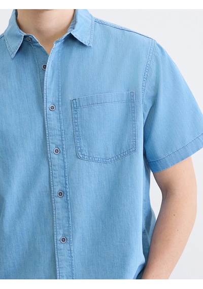 Lcw Jeans İndigo Regular Fit Erkek Jean Gömlek