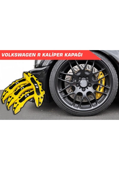 Sarı R 4'lü Kaliper Seti Yapıştırma Logolu