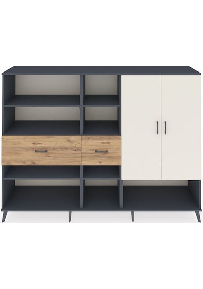Hyperion Dolap 10 Raflı 2 Çekmeceli 2 Kapaklı 220x44x163 Antrasit Antrasit-aytaşı/çam Hyperion Dolap 10 Raflı 2 Çekmeceli 2 Kapaklı 220x44x163 Antrasit Antrasit-aytaşı/çam