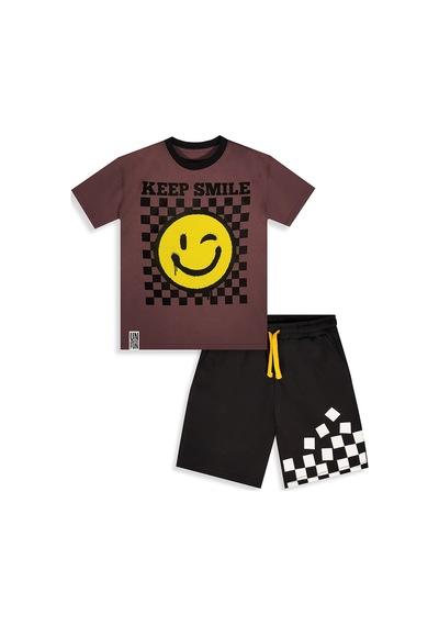 Denokids Smile Erkek Çocuk T-shirt Şort Takım Çok Renkli Denokids Smile Erkek Çocuk T-shirt Şort Takım Çok Renkli