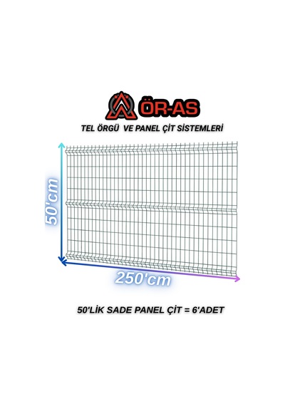 Yeşil Bahçe Teli Panel Çit 50 Cm X 250 Cm 6-adet
