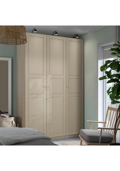 Ikea Gri Geniş Kapaklı Gardırop 150x60x236 Cm