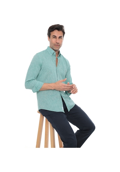 Slim Fit Uzun Kol Yaka Düğmeli Nefes Alan Keten Hediye Kutulu Erkek Gömlek Fs-004548 - Açık Yeşil-3246 Slim Fit Uzun Kol Yaka Düğmeli Nefes Alan Keten Hediye Kutulu Erkek Gömlek Fs-004548 - Açık Yeşil-3246