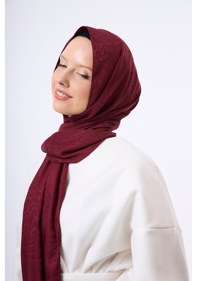 Mirsoy Scarf Velora Modern Desen Şal Bordo
