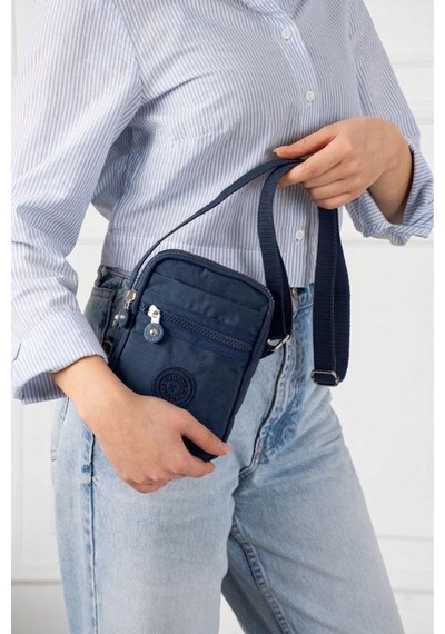 Baginn Klinkır Telefon Çantası Mini Postacı Çanta 22 12 Cm Çapraz Askılı Omuz Çantası Günlük Hafif Çanta Lacivert