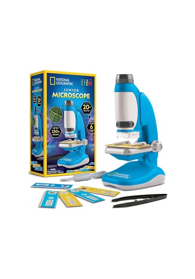 Çocuklar İçin National Geographic Junior Mikroskopu - Kit 250 Kata Kadar Büyütme Elde Taşınabilir Mini Ataşman İ
