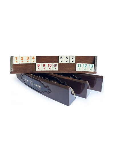 Helena Wood Art Mozaik İşlemeli Masif Ahşap Okey Seti Oval Takımı