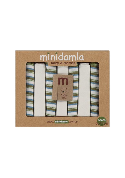 Minidamla Ringenli 7'li Ağız Mendili - Yeşil