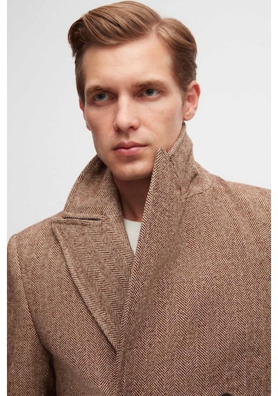 D's Damat Ds Damat Regular Fit Kahverengi Balıksırtı Kruvaze Palto 3hf0832200151 Kahverengi