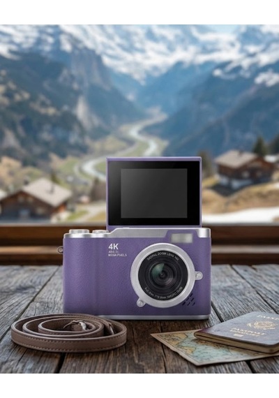 Vlog Kamera 4k Video 48 Mp Otomatik Odaklı Flip Ekranlı