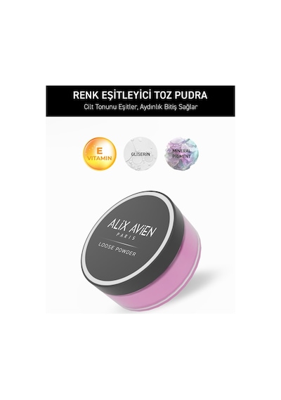 Alix Avien Renk Düzenleyici Uzun Süre Kalıcı Sabitleyici Mat Toz Pudra - Color Correcting Loose Powder Lavender 04 Beige