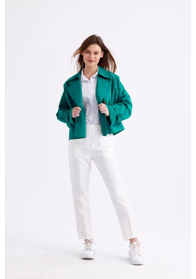 Pastelastore %100 Pamuk Gabardin Astarlı Oversize Geniş Kalıp Kadın Crop Kısa Trençkot 1122 Zümrüt Yeşili Pastelastore %100 Pamuk Gabardin Astarlı Oversize Geniş Kalıp Kadın Crop Kısa Trençkot 1122 Zümrüt Yeşili